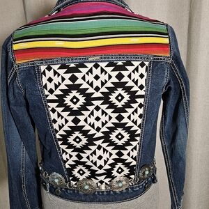 The Wild Child - Steve Madden Multicolor and Black Patterned Jean Jacket (4)